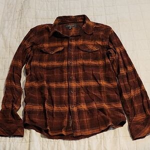 Legendary Whitetails Men's Brown Plaid Casual Button Down Shirt